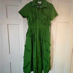 NWT Kate Spade for Target Green Ruffled Midi Dress, XS